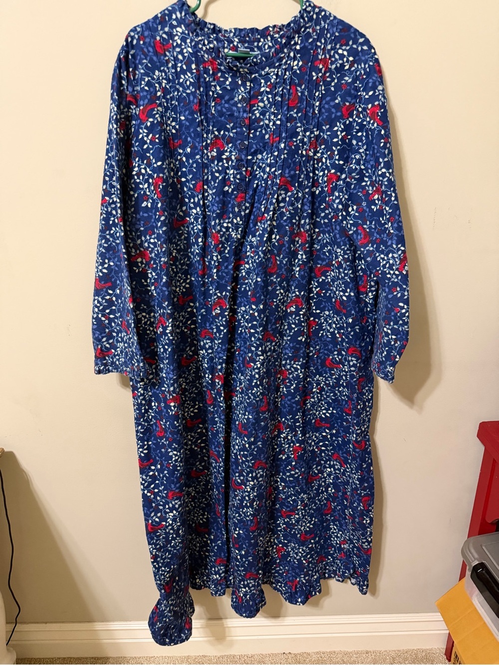 Only Necessities Navy Floral nightgown house dress women’s plus 1x cotton heavy